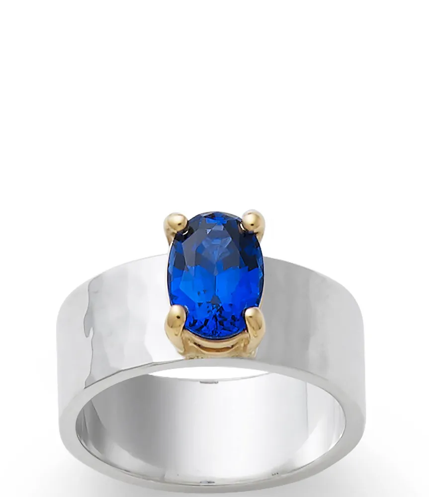 14K White Gold 0.52cttw. Blue Sapphire Stackable Birthstone Ring - Sep —  Cirelli Jewelers