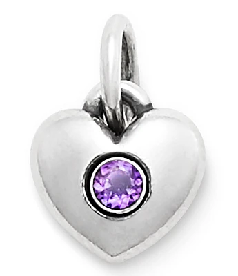 James Avery Keepsake Heart February Birthstone with Amethyst Charm