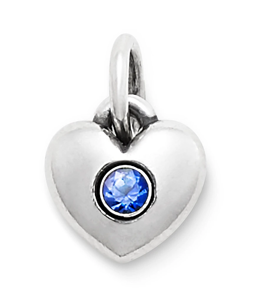 James Avery Keepsake Heart September Birthstone with Blue Sapphire Charm