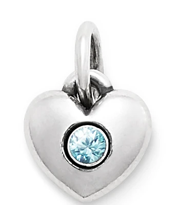 James Avery Keepsake Heart December Birthstone with Blue Zircon Charm