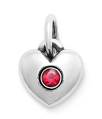 James Avery Keepsake Heart July Birthstone with Ruby Charm