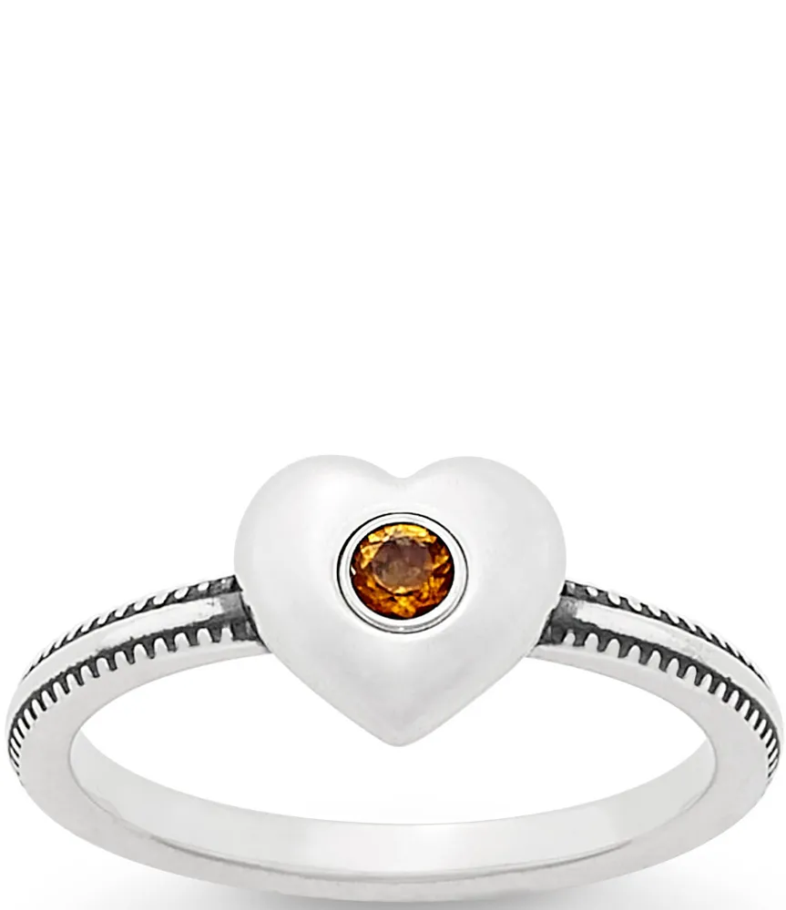 James Avery Keepsake Heart with Citrine Ring