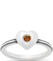 James Avery Keepsake Heart with Citrine Ring