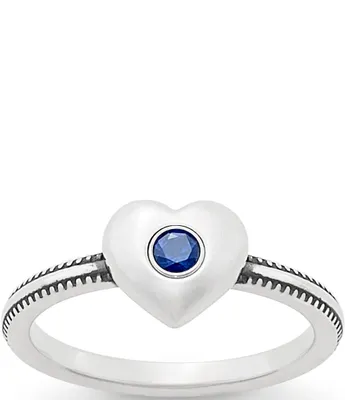 James Avery Keepsake Heart with Lab-Created Sapphire Ring