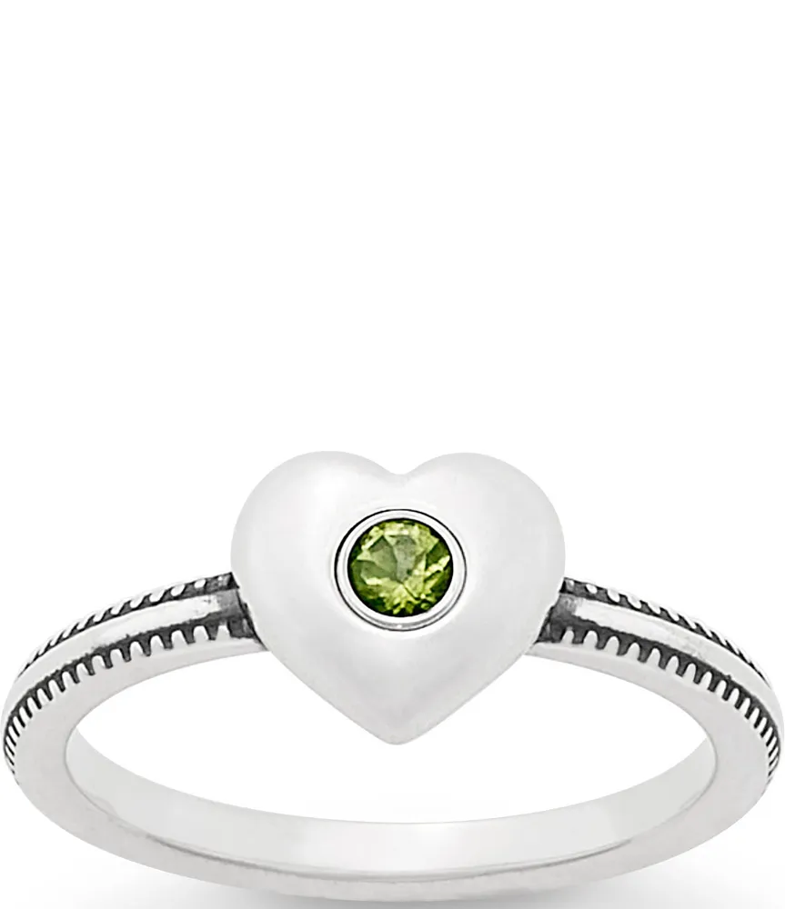 James Avery Keepsake Heart with Peridot Ring