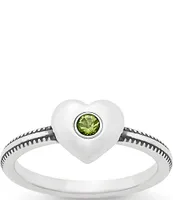 James Avery Keepsake Heart with Peridot Ring