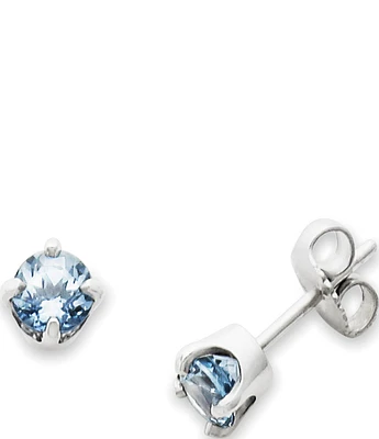 James Avery Lab-Created Aqua Spinel Gemstone March Birthstone Ear Posts