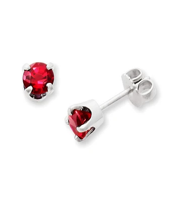 James Avery Lab-Created Ruby Gemstone July Birthstone Ear Posts