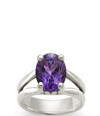 James Avery Oval Gemstone Ring with Amethyst