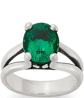 James Avery Oval Lab-Created Emerald Gemstone Statement Ring