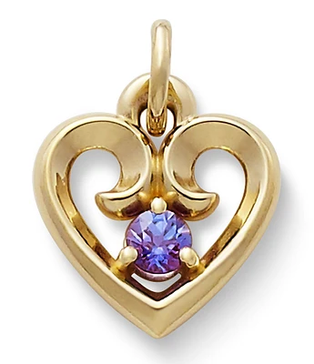 James Avery Remembrance Heart with Lab-Created Alexandrite Charm