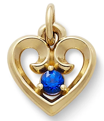 James Avery Remembrance Heart with Lab-Created Blue Sapphire Charm