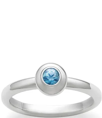 James Avery Remembrance Ring December Birthstone with Blue Zircon