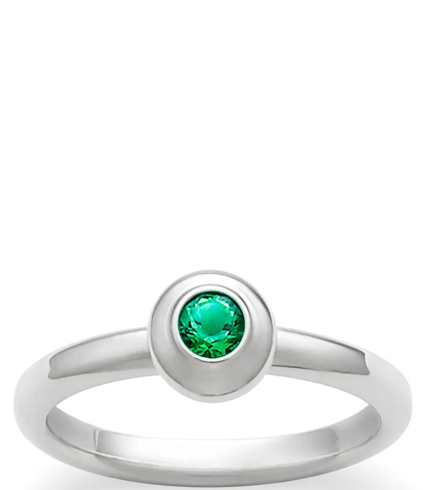 James Avery Remembrance Ring May Birthstone with Lab-Created Emerald