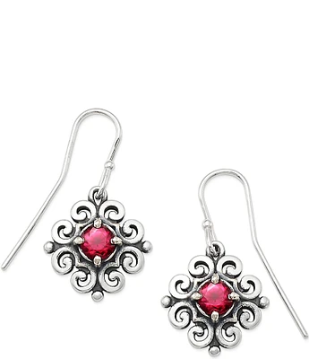 James Avery Scrolled Ear Hooks with July Birthstone