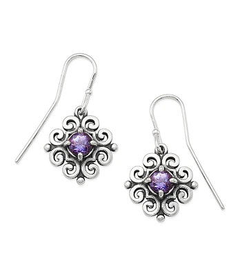 James Avery Scrolled Ear Hooks with Birthstone