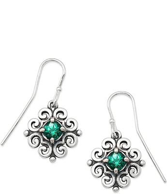 James Avery Scrolled Ear Hooks with May Birthstone