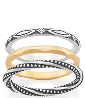 James Avery Silver and 14K Gold Connected Circles Ring Set