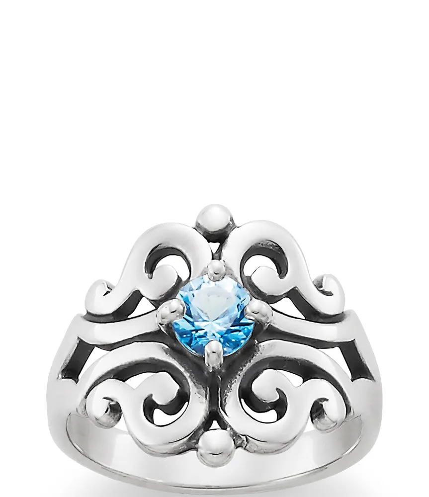 James Avery Spanish Lace Ring December Birthstone with Blue Topaz