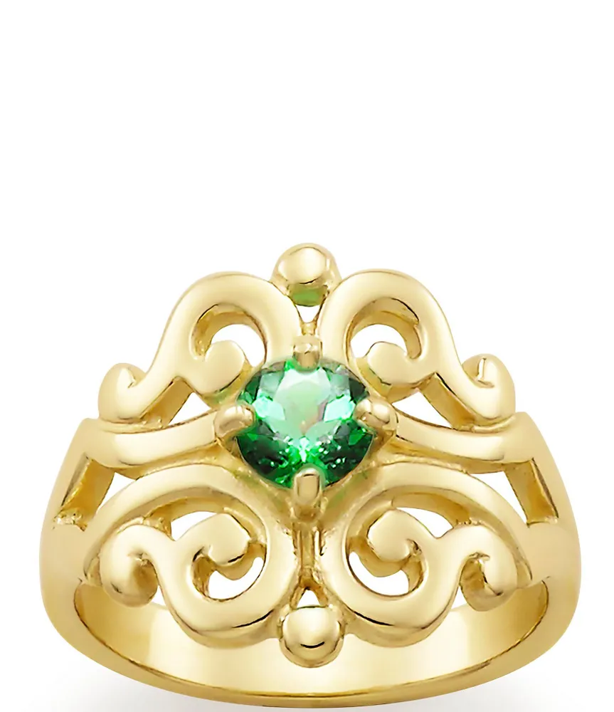 James Avery Spanish Lace Ring May Birthstone with Lab-Created Emerald