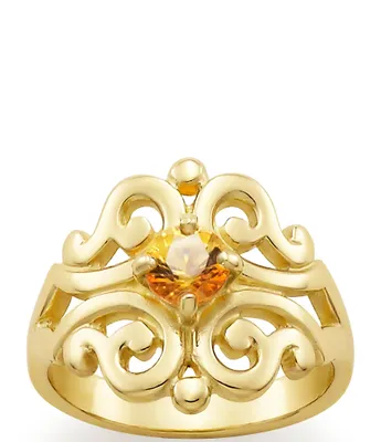 James Avery 14K Spanish Lace Ring November Birthstone with Citrine