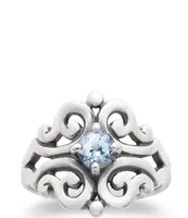 James Avery Spanish Lace Ring March Birthstone with Lab-Created Aqua Spinel