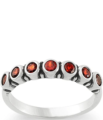 James Avery Stacker Ring with Garnet Gemstones