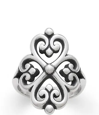 James Avery Sterling Silver Adorned Hearts Ring