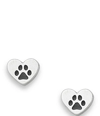 James Avery Sterling Silver Love My Pet Heart Stud Earrings