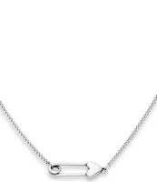 James Avery Sterling Silver Safety Pin Heart Collar Necklace