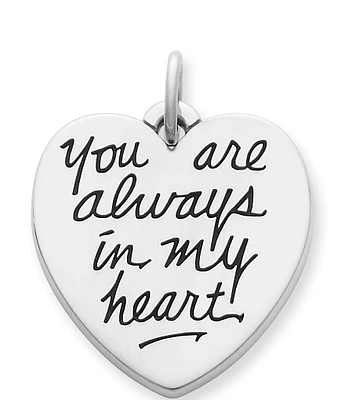 James Avery Sterling Silver #double;You Are Always in My Heart#double; Charm