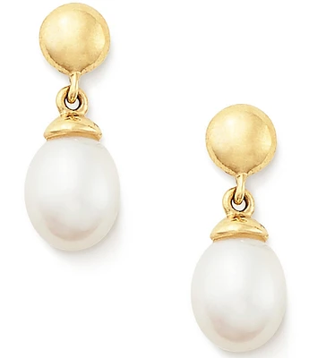 James Avery 14K Gold Teardrop Freshwater Cultured Pearl Drop Earrings