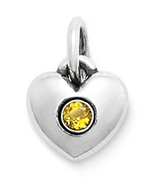 James Avery Keepsake Heart November Birthstone with Citrine Charm