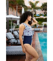 Janela Bay La Valencia V-Neck Open Back Ruched One Piece Swimsuit