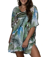 Jantzen Jungle Glam Celia V-Neck Tunic Swim Cover-Up