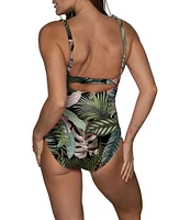 Jantzen Jungle Glam Mio Square Neck Tummy Control One Piece Swimsuit