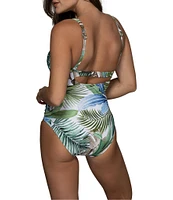 Jantzen Jungle Glam Mio Square Neck Tummy Control One Piece Swimsuit