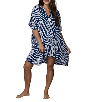 Jantzen Wild Mid V-Neck Tunic Swim Cover-Up