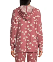 Jasmine & Ginger Floral Print Brushed Knit Long Sleeve Coordinating Hoodie