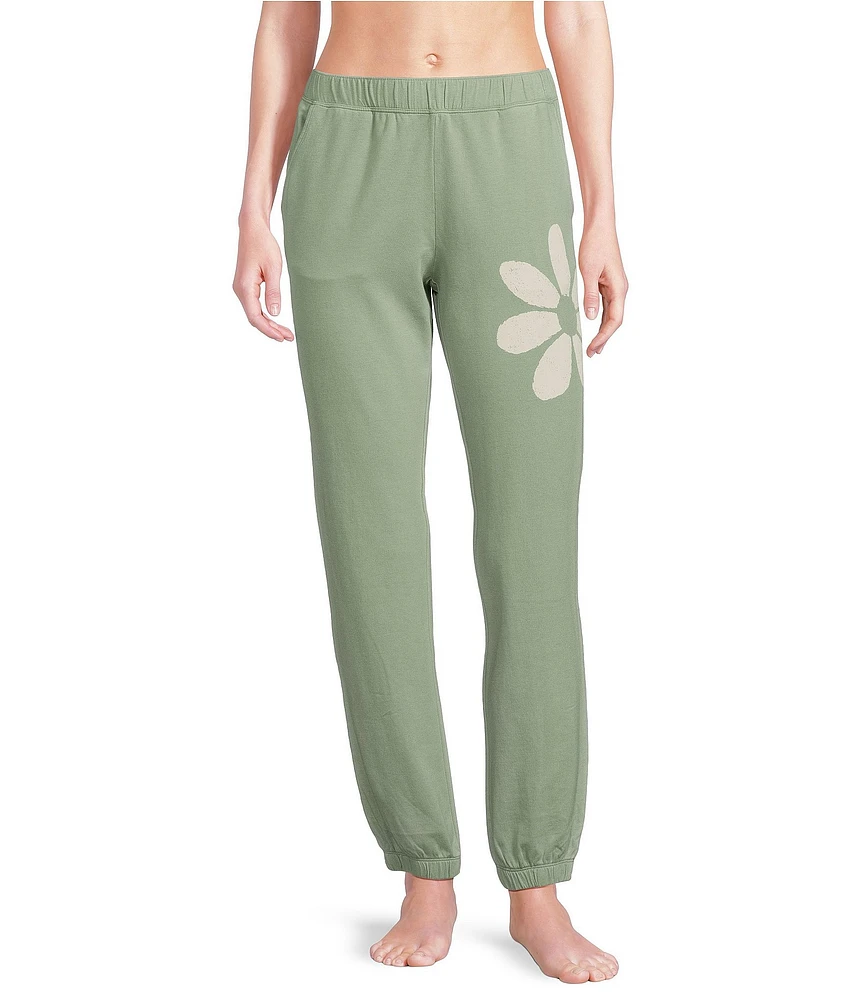 Jasmine & Ginger French Terry Elastic Waist With Drawstring Coordinating Sleep Joggers