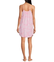 Jasmine & Ginger Sleeveless Scoop Neck Woven Shell Print Chemise