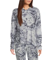 Jasmine & Ginger Tie Dye Print Brushed Knit Long Sleeve Coordinating Hoodie