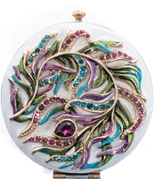 Jay Strongwater Rowan Classic Peacock Double-Sided Compact Mirror