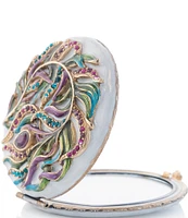 Jay Strongwater Rowan Classic Peacock Double-Sided Compact Mirror