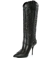 Jeffrey Campbell Bull Ride Leather Western Inspired Boots