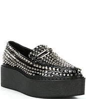 Jeffrey Campbell Choux Studded Patent Platform Wedge Loafers