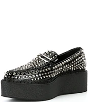 Jeffrey Campbell Choux Studded Patent Platform Wedge Loafers