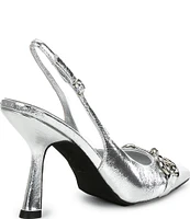 Jeffrey Campbell Estella Metallic Leather Slingback Pumps