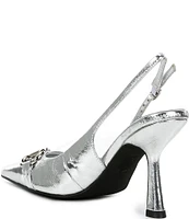 Jeffrey Campbell Estella Metallic Leather Slingback Pumps