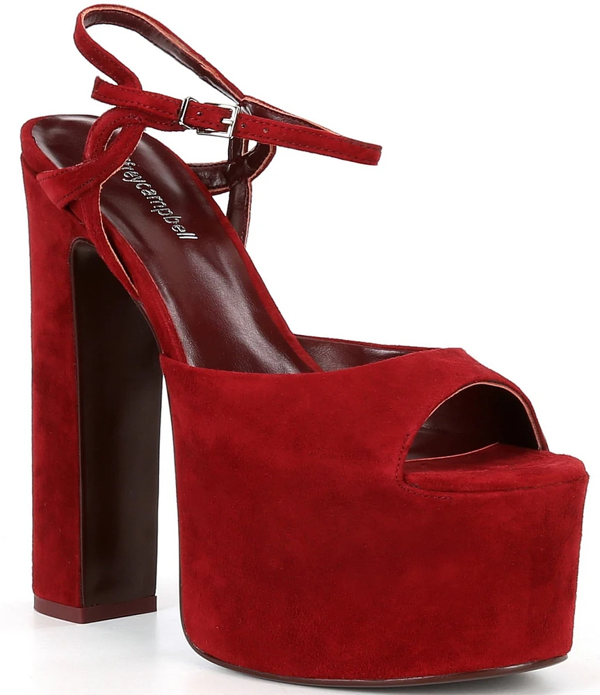 Jeffrey Campbell Ever Last Suede Platform Ankle Strap Sandals